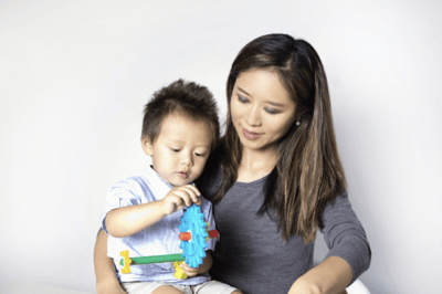 Amy Hsiao with her son